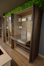 Bucătărie italiană coloane furnir Rovere insulă aluminiu Titan — stoc Milano reducere