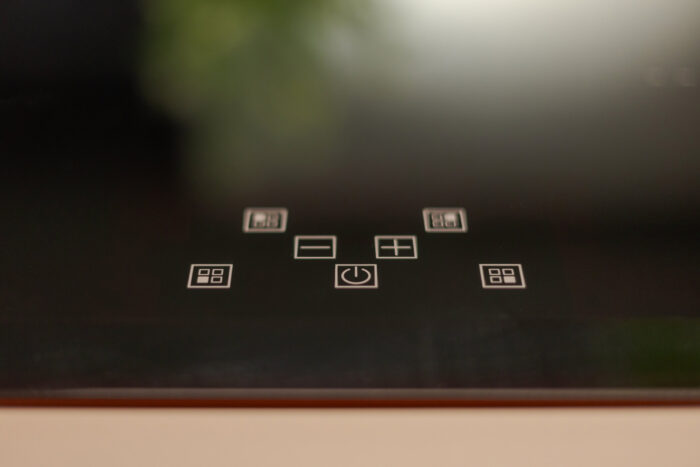 Bucătărie italiană coloane furnir Rovere insulă aluminiu Titan — stoc Milano reducere