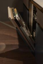 Bucătărie italiană PET Blu Dusty insulă Old Grey rafturi metalice — stoc Milano reducere