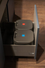 Bucătărie italiană PET Blu Dusty insulă Old Grey rafturi metalice — stoc Milano reducere