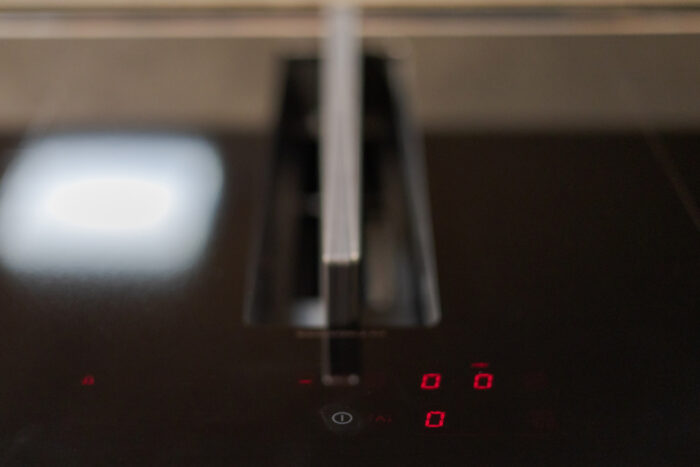 Bucătărie italiană PET Blu Dusty insulă Old Grey rafturi metalice — stoc Milano reducere