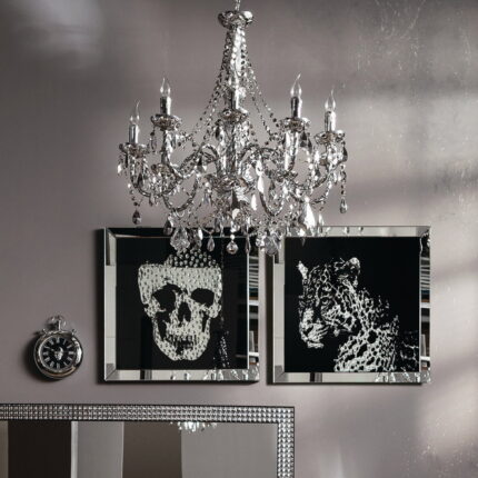Tablou cu Rama din Oglinda Skull 100x100cm