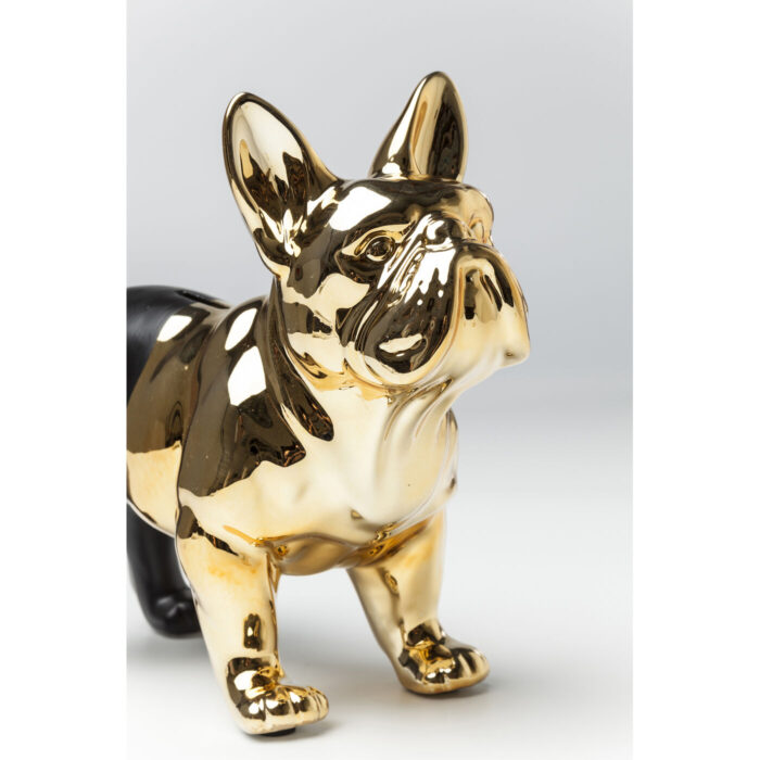 Pusculita din ceramica Bulldog Neagra-Aurie
