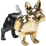 Pusculita din ceramica Bulldog Neagra-Aurie