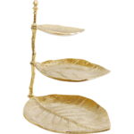 Etajera decorativa Leaf Auriu