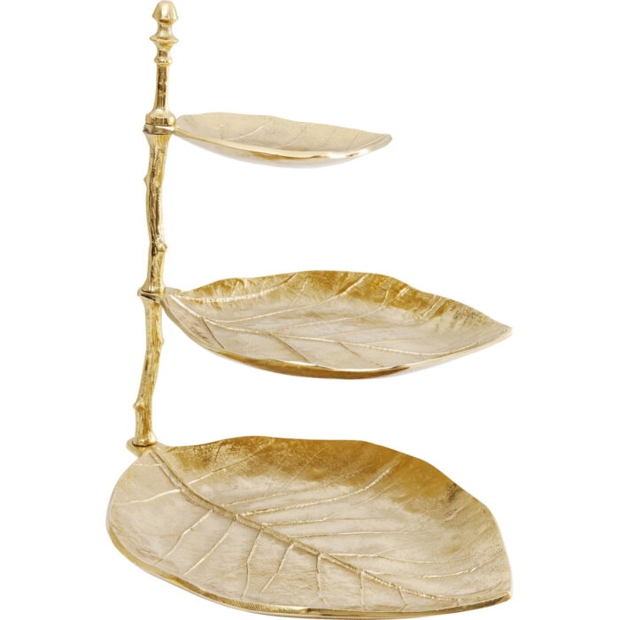 Etajera decorativa Leaf Auriu
