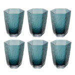 Pahar apă Cascata albastru (set 6 buc.)