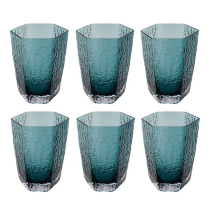 Pahar apă Cascata albastru (set 6 buc.)