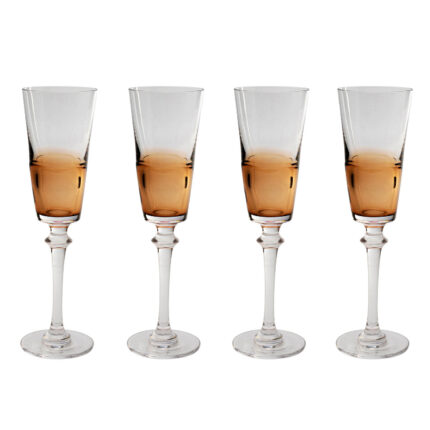 Pahar șampanie Mimi chihlimbar 24 cm (set 4 buc.)