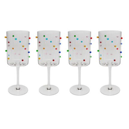 Pahar vin Party Dots 23 cm (set 4 buc.)