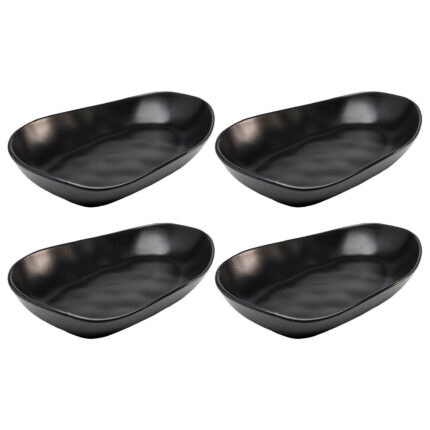 Farfurie Organic negru 25 cm (set 4 buc.)