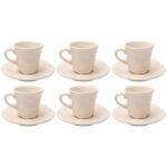 Ceașcă espresso cu farfurioară Organic crem (set 6 buc.)