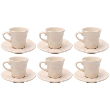 Ceașcă espresso cu farfurioară Organic crem (set 6 buc.)