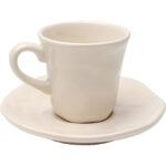Ceașcă espresso cu farfurioară Organic crem (set 6 buc.)