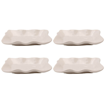 Platou de servire Organic crem 17x26 cm (set 4 buc.)