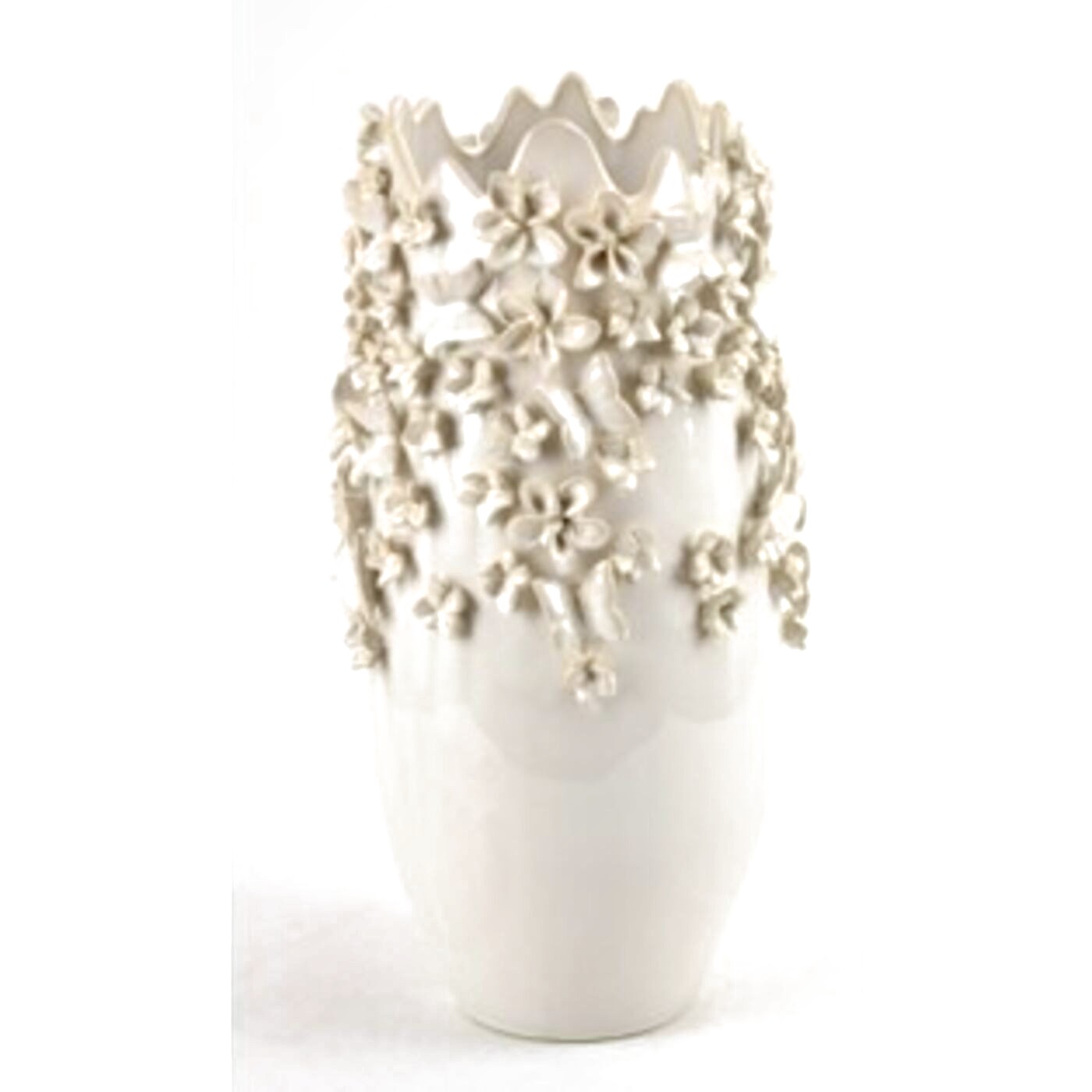 KARE-50001-alb VAZĂ BUTTERFLIES CREM 50 CM