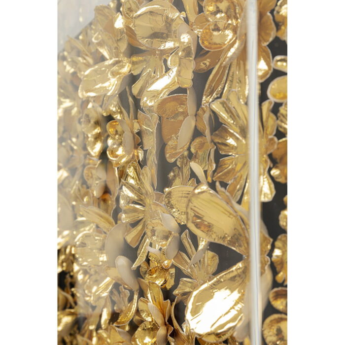 Decoratiune de perete cu rama Auriu Flower 80x80cm