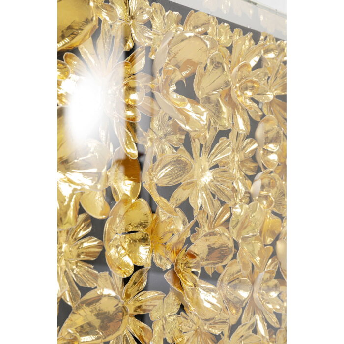 Decoratiune de perete cu rama Auriu Flower 80x80cm