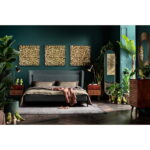 Decoratiune de perete cu rama Auriu Flower 80x80cm