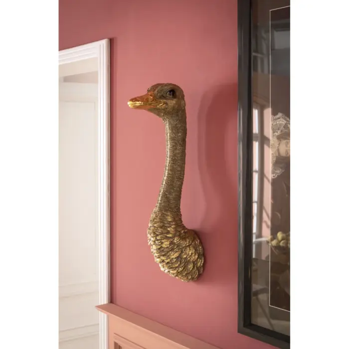 DECORAȚUNE DE PERETE OSTRICH AURIU 72 CM - imagine 2