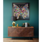 Decoratiune de perete cu rama Farfalla 120x120cm