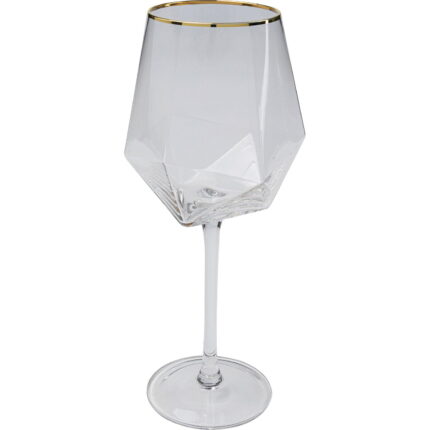 Pahar de vin Diamond Auriu Rim