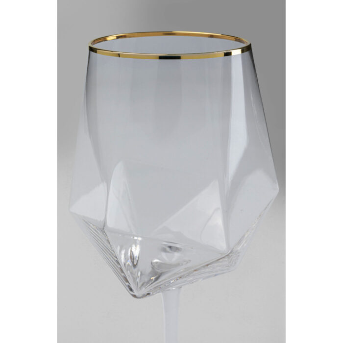 Pahar de vin Diamond Auriu Rim