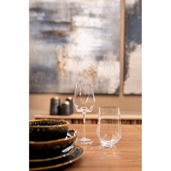 Pahar de vin Diamond Auriu Rim