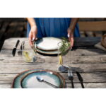 Farfurie Organic Alb/albastra Ø26 cm