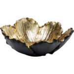 Bol decorativ Flower Bloom Negru/Auriu Ø20 cm