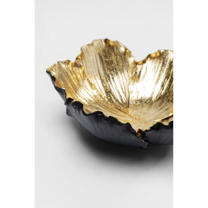 Bol decorativ Flower Bloom Negru/Auriu Ø20 cm