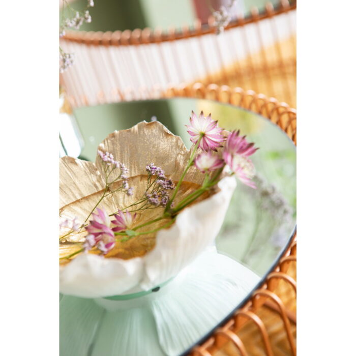 Bol decorativ Flower Bloom Crem/Auriu Ø20 cm