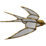 Decoratiune de perete cu oglinda Swallow