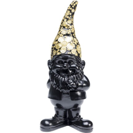 Figurina decorativa Gnome Standing Negru/Auriu 46 cm