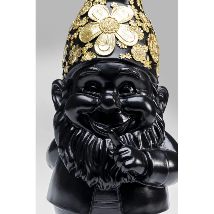 Figurina decorativa Gnome Standing Negru/Auriu 46 cm