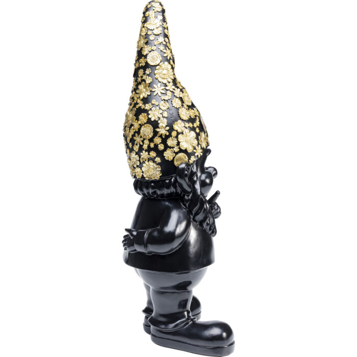 Figurina decorativa Gnome Standing Negru/Auriu 46 cm