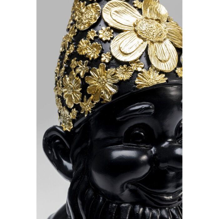 Figurina decorativa Gnome Standing Negru/Auriu 30 cm