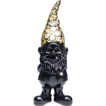 Figurina decorativa Gnome Standing Negru/Auriu 61 cm