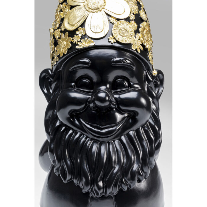 Figurina decorativa Gnome Standing Negru/Auriu 61 cm