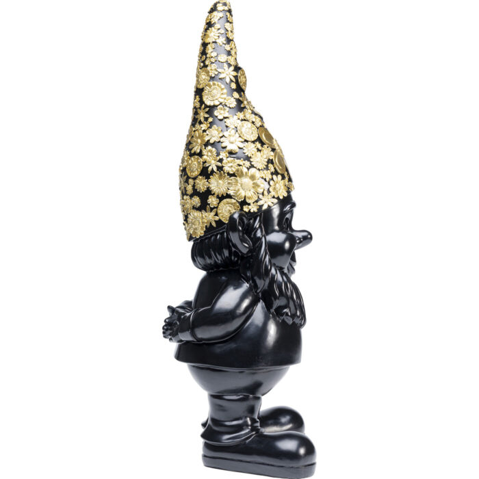 Figurina decorativa Gnome Standing Negru/Auriu 61 cm
