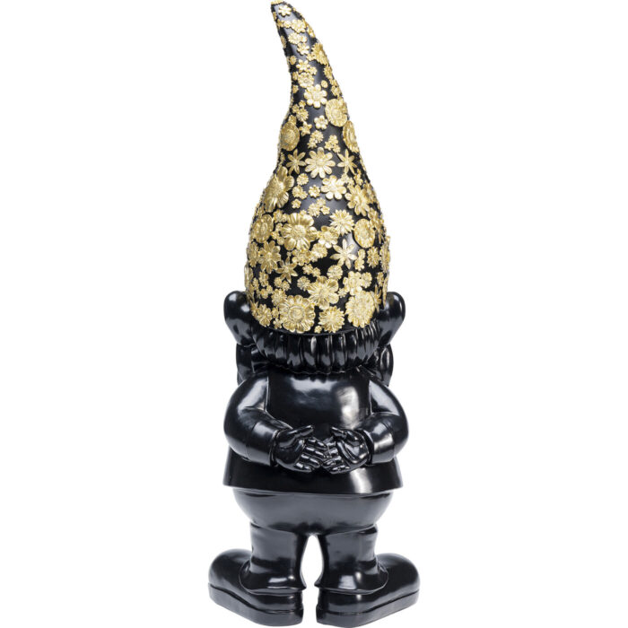 Figurina decorativa Gnome Standing Negru/Auriu 61 cm