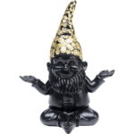 Figurina decorativa Gnome Meditation Negru/Auriu 19