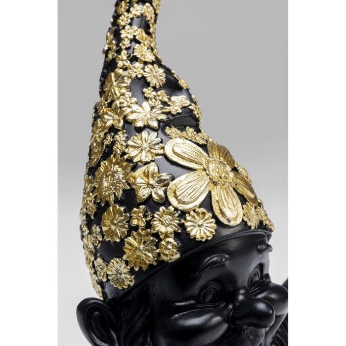 Figurina decorativa Gnome Meditation Negru/Auriu 19