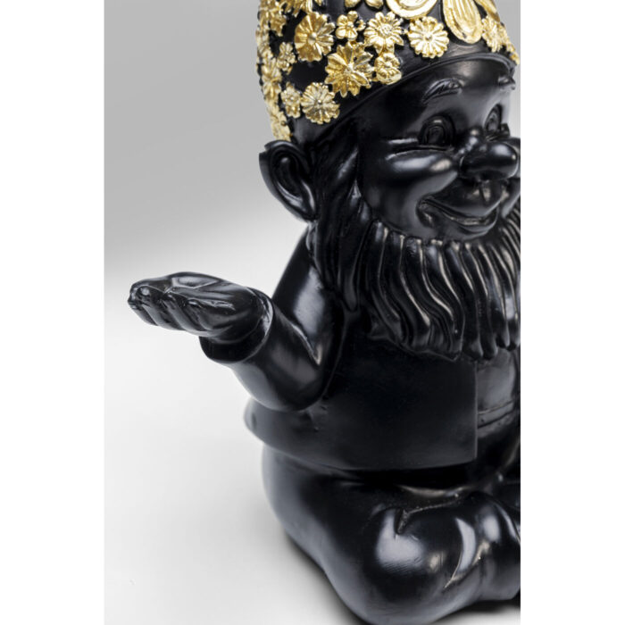 Figurina decorativa Gnome Meditation Negru/Auriu 19