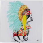 Tablou panza Headdress Dog 80x80 cm