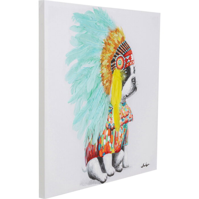 Tablou panza Headdress Dog 80x80 cm