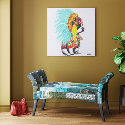 Tablou panza Headdress Dog 80x80 cm