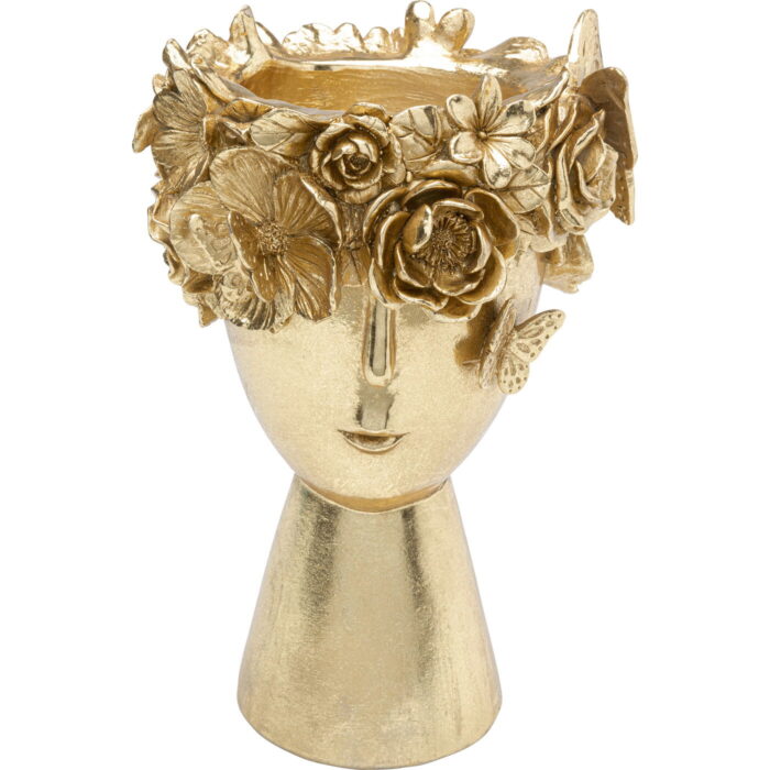 Vaza decorativa Flowercrown auriu 20 cm