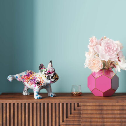 Figurina decorativa colorata Splash Bulldog 32x21 cm