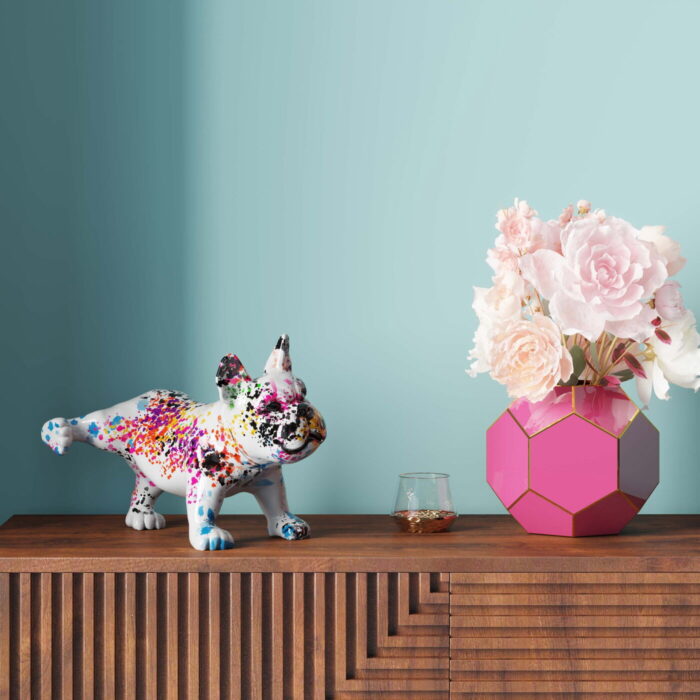 Figurina decorativa colorata Splash Bulldog 32x21 cm